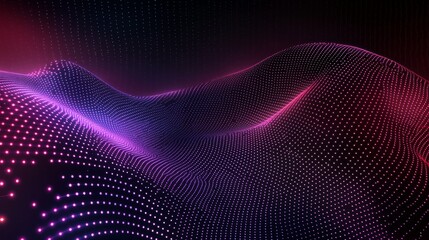 Dark Background with Holographic Grid Patterns in Vibrant Color Gradients
