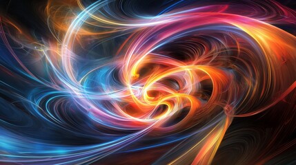 Colorful Digital Landscape with Vibrant Swirls and Dynamic Energy Patterns