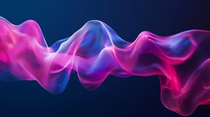 Abstract Waves of Colorful Digital Fragments in Motion and Flowing Space