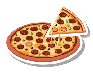 pizza isolated vector on white background