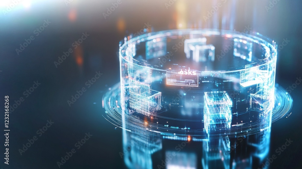 Aufkleber visual representation of advanced ai technology in a futuristic digital environment
