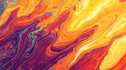 Obraz premium Colorful Fluid Patterns Creating Hypnotic Digital Visual Effects