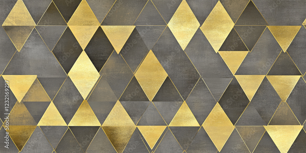 Poster light gray and gold geometric background for business presentation. abstract seamless triangular des