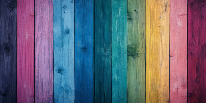 Reclaimed barnwood texture background with weathered, multicolored planks. The rustic and aged design adds character and warmth to any visual concept.