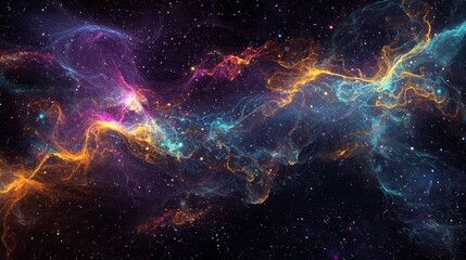 Fototapeta premium Intricate Paths of Glowing Lines Spreading Through the Cosmic Universe