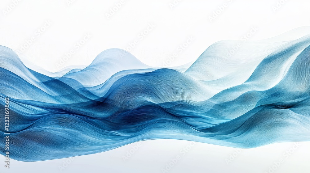Poster Digital Color Layers Undulating Like Waves in a Calm Sea