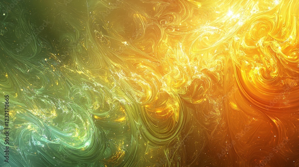 Poster lush glowing patterns with pulsating energy in bright colors
