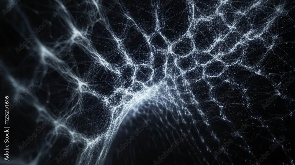 Poster pulsating radial patterns of energy in dark background visuals