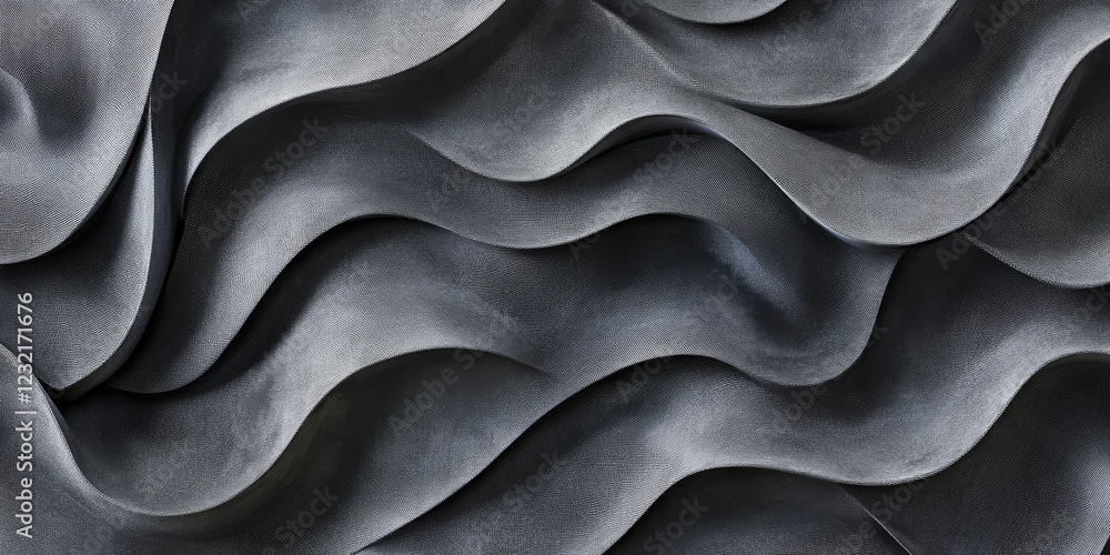 Poster charcoal gray textures wallpaper with smooth silk wave patterns. a bold and elegant high-definition 
