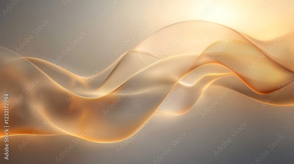 Poster soft ethereal waves in light motion creating a graceful background effect