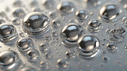 Ultra Close-Up of Clear Hyaluronic Serum with Floating Bubbles &ndash; Textural Detail