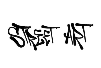 STREET ART in sprayed graffiti letters isolated style