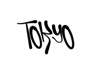 TOKYO city in sprayed graffiti letters style