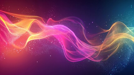Fototapeta premium Colorful Twinkling Streams of Light Flowing Like Rivers Across Dark Background