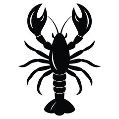 Lobster in silhouette vector illustration