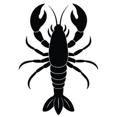 Lobster in silhouette vector illustration
