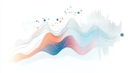 A minimalist line graph with fluctuating stock trends, elegant design, vector illustration, isolated on white background.