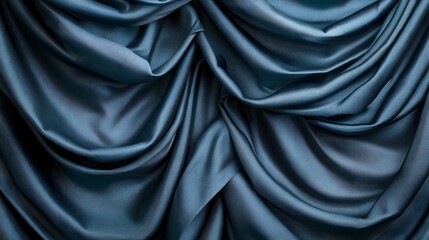 Draped Teal Silk: Luxurious teal silk fabric in elegant, dramatic folds and swirls creating a rich texture and sophisticated backdrop.