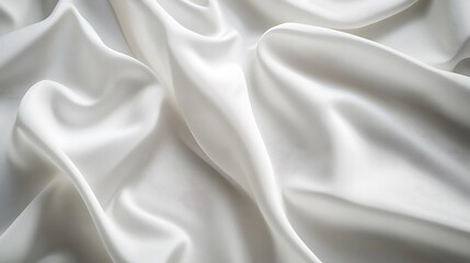 Obraz premium White Silk Fabric Draped in Soft Waves