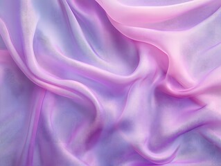 Obraz premium Dreamy Pastel Silk: A delicate and ethereal silk fabric in soft hues of purple and pink, its flowing texture and gentle ripples create an alluring and captivating abstract design. 
