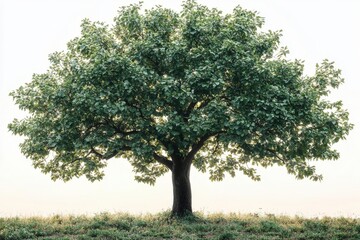 Obraz premium Lush Green Tree Isolated on White Background