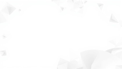 Abstract white polygonal shapes pattern on light gray background, geometric and clean design.