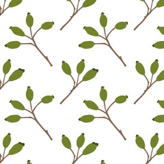 Fabric design featuring leaves, creating a continuous, flowing pattern with soft, elegant colors