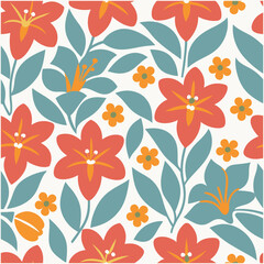 Pattern of seamless flowers. Vintage flowers pattern. style for banners, wallpaper, posters, websites, online shopping.Vector illustration design.