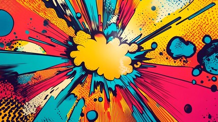 Vibrant Comic Book Explosion: A Dynamic Pop Art Burst of Color