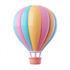 Colorful Hot Air Balloon in Pastel Shades for Playful Decoration