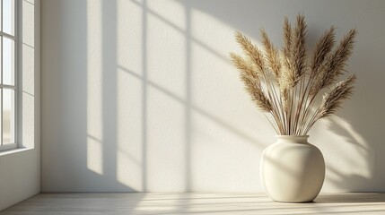 Naklejka premium Pampas grass in a vase near a window