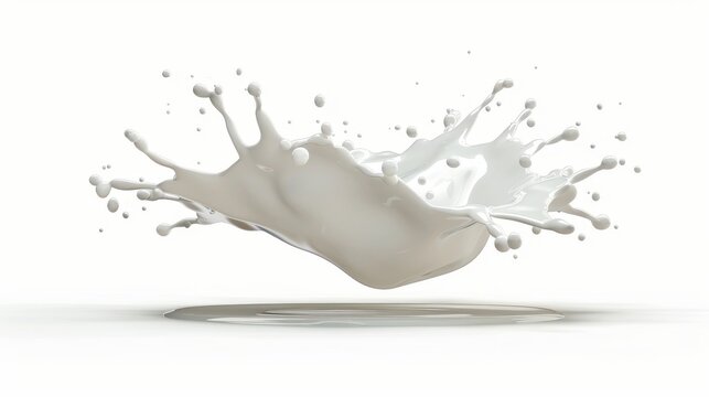 White cream or milk drop splash levitating on white background. Hygiene, skin care concept - Powered by Adobe