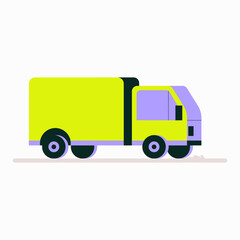 Delivery Truck In Flat Vector Illustration Symbolizing Logistics, Transportation, And Shipping, Isolated On White Background