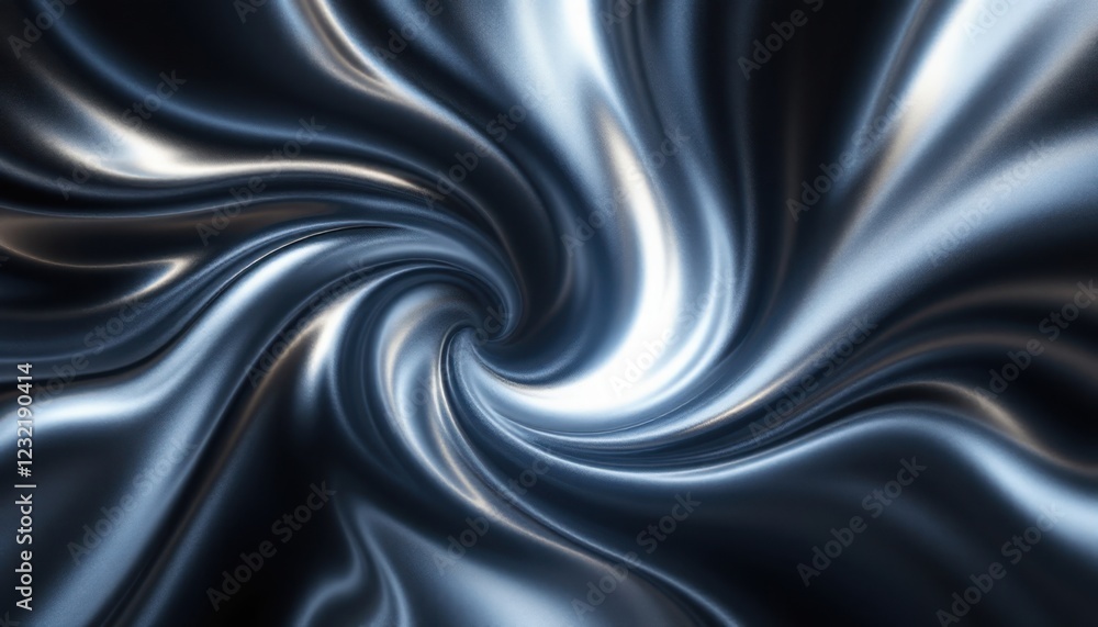 Aufkleber abstract metallic swirl with smooth silver and dark tones in dynamic motion