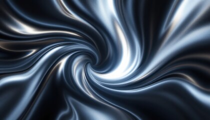 Obraz premium Abstract metallic swirl with smooth silver and dark tones in dynamic motion