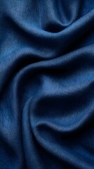 Deep Blue Linen Fabric Texture: A rich, deep blue linen fabric, subtly textured,  draped into graceful folds, creating a mesmerizing pattern of light and shadow.