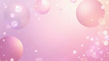 Pink and purple gradient background with floating spheres and bokeh lights