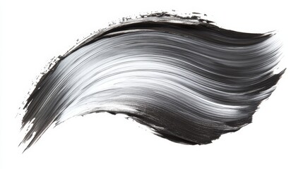 Abstract black and white brush stroke on a clean background