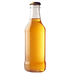 Golden Yellow Beer in a Glass Bottle