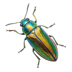  jewel beetles isolated on white background