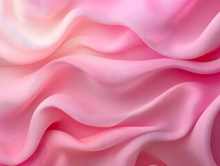 Obraz premium Delicate Pink Drape: A mesmerizing, abstract close-up of smooth pink fabric with an ombré gradient, creating a flowing, textural masterpiece that evokes feelings of grace and elegance.