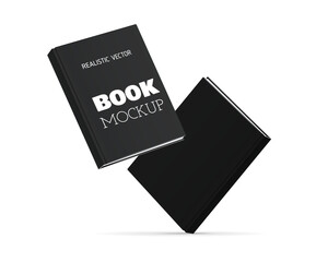 Floating Black Hardcover Book Mockup
