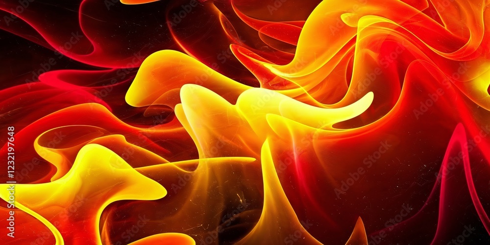 Poster abstract liquid fire waves background texture. modern fluid art background featuring smooth wavelike