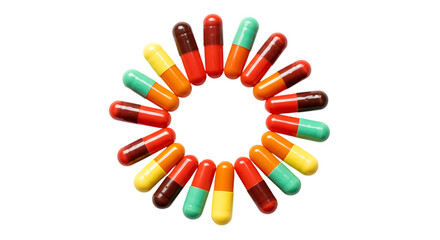 Colorful Capsules Arranged in a Circle