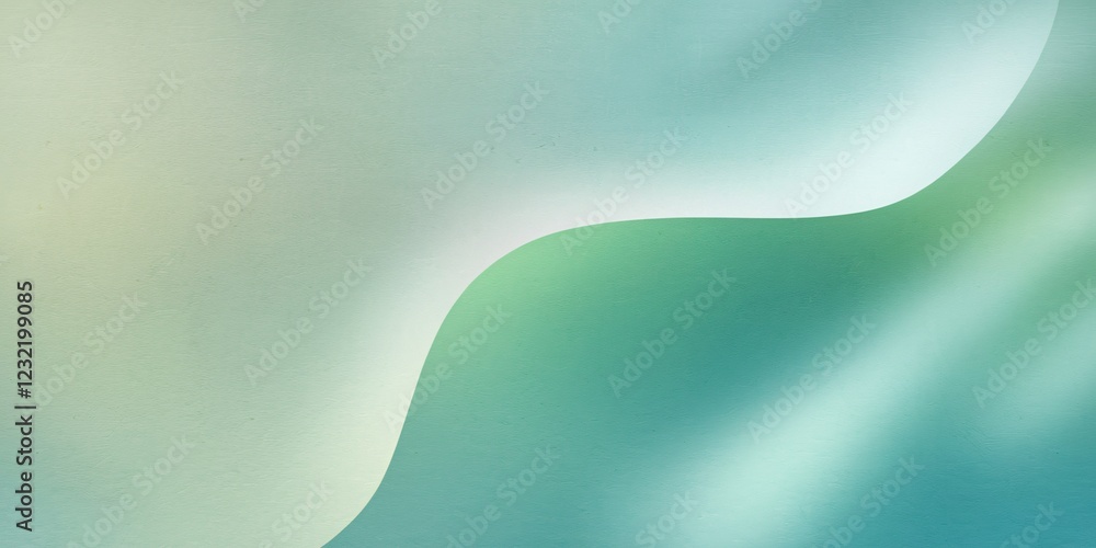 Aufkleber ethereal flowing waves in soft teal and white. a modern textured background featuring flowing waves 