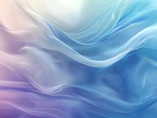 Obraz premium Pastel Dream: Abstract image of flowing, translucent fabric in soft pastel shades of blue, purple, and white, creating a dreamy and ethereal atmosphere. 