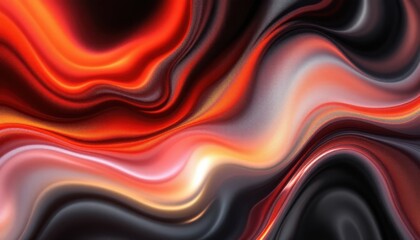 Abstract fiery red and black waves background with smooth gradient