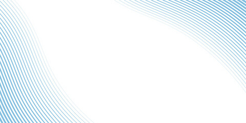 Fototapeta premium Abstract blue wave lines pattern on white background with space for your text modern background