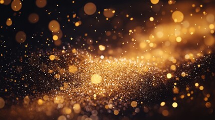 Golden bokeh lights creating a magical abstract background