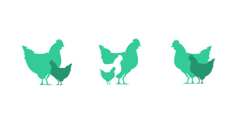 Chicken broiler logo icon ilustration